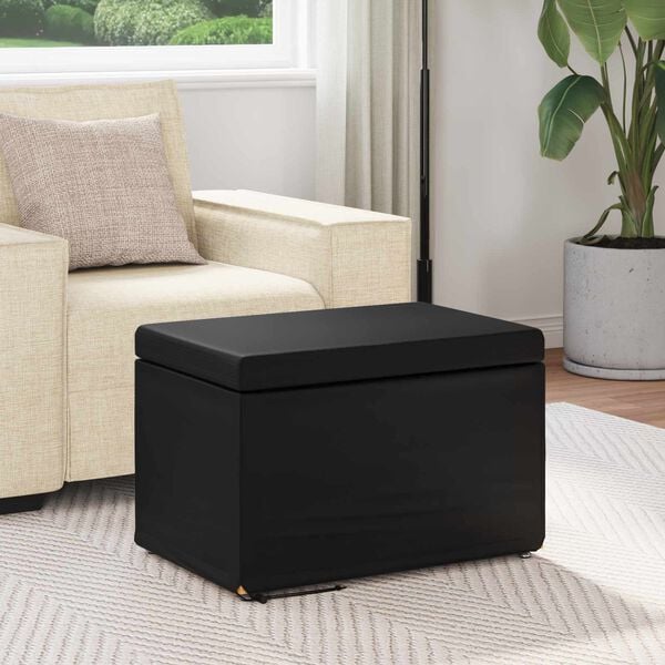 vidaXL Stool Black 61 x 41 x 40 cm Faux Leather and Engineered Wood
