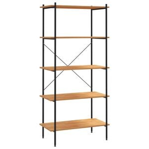 vidaXL 5-Tier Shelving Unit Black and Oak 80x40x163 cm