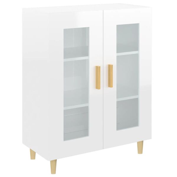 vidaXL Sideboard High Gloss White 69.5x34x90 cm Engineered Wood