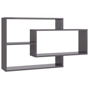 vidaXL Wall Shelf High Gloss Grey 104x20x58.5 cm Engineered Wood