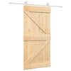 vidaXL Sliding Door 100 x 210 cm Solid Pine Wood Natural and White