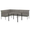 vidaXL 2 Piece Garden Dining Set with Cushions Grey Poly Rattan