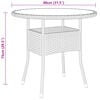 vidaXL Garden Table Ø80x75 cm Tempered Glass and Poly Rattan Black