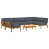 vidaXL Sofa Set with Cushion Plain 6 pcs Anthracite Solid Acacia Wood