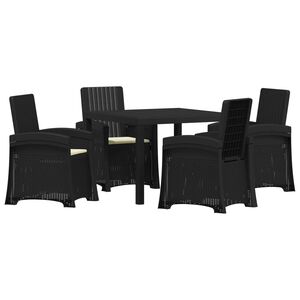 vidaXL Garden Dining Set 5 pcs Anthracite and Cream PP