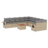 vidaXL 11 Piece Garden Sofa Set with Cushions Mix Beige Poly Rattan