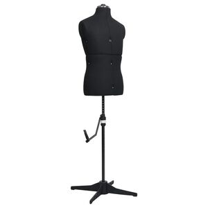 vidaXL Dress Form | Black | Polyester, ABS | 37-45 | Height-Adjustable