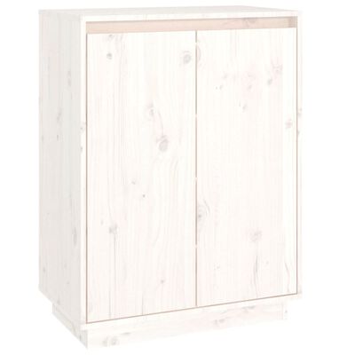 vidaXL Shoe Cabinet White 60x35x80 cm Solid Wood Pine