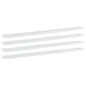 vidaXL Bookshelf Boards 4 pcs High Gloss White 100x10x1,5 cm Engineered Wood
