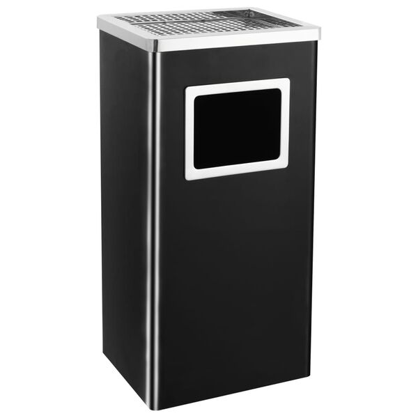 vidaXL Ashtray Dustbin Hotel 45 L Steel Black