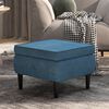 vidaXL Stool with Wooden Legs Blue Velvet