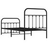 vidaXL Metal Bed Frame without Mattress with Footboard Black 90x190cm