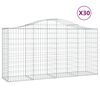 vidaXL Arched Gabion Baskets 30 pcs 200x50x100/120 cm Galvanised Iron