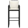 vidaXL Garden Bar Stools with Cushions 2 pcs Black Poly Rattan