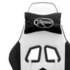 vidaXL Swivel Gaming Chair with Footrest White&Black Faux Leather