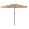 vidaXL Garden Parasol with Steel Pole Brown 388x388x248 cm