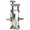 vidaXL Cat Tree | Grey | Engineered wood, carton, plush fabric, sisal rope