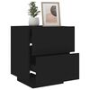 vidaXL Bedside Cabinet with LED Lights Black Engineered Wood