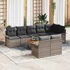vidaXL Garden Sofa Set with Cushion 9 pcs Grey Poly Rattan