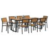 vidaXL Garden Dining Set 9 pcs Black Solid Acacia Wood