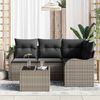 vidaXL Garden Sofa Set Grey Poly Rattan