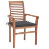 vidaXL Dining Chairs 6 pcs with Anthracite Cushions Solid Teak Wood