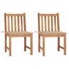 vidaXL Garden Chairs 2 pcs with Cushions Solid Teak Wood