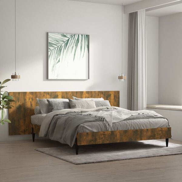 vidaXL Wall Headboard Smoked Oak 240x1.5x80 cm Engineered Wood