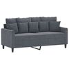 vidaXL 2 Piece Sofa Set with Cushions Dark Grey Velvet
