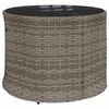 vidaXL 3 Piece Garden Sofa Set Half-Round Grey Poly Rattan