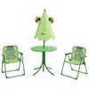 vidaXL 3 Piece Kids' Garden Bistro Set with Parasol Green