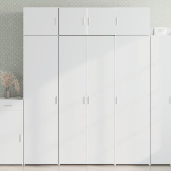 vidaXL Storage Cabinet White 80x42.5x225 cm Engineered Wood