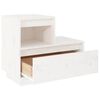 vidaXL Bedside Cabinet White 60x34x51 cm Solid Wood Pine