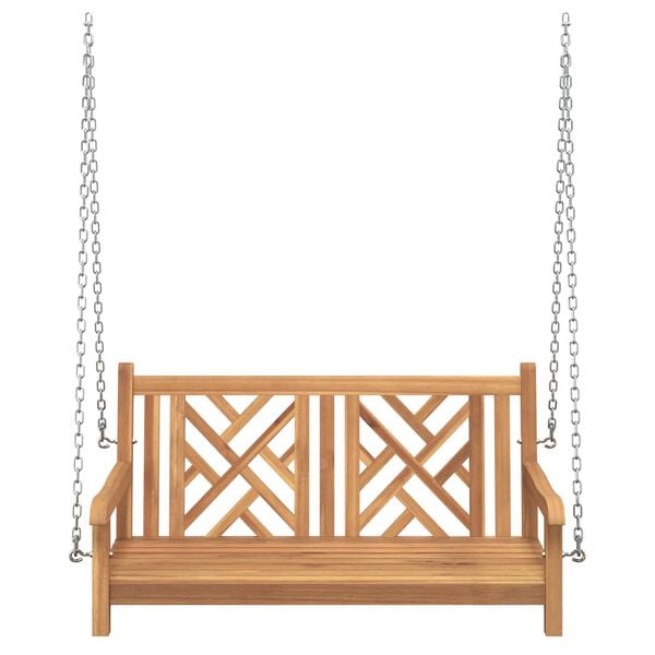 vidaXL Swing Bench Brown 114 x 60 x 64 cm Solid Teak Wood