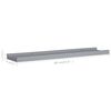 vidaXL Picture Frame Ledge Shelves 2 pcs Grey 60x9x3 cm MDF