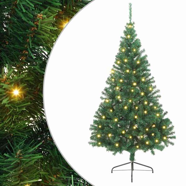 vidaXL Artificial Pre-lit Christmas Tree Green 240 cm PVC