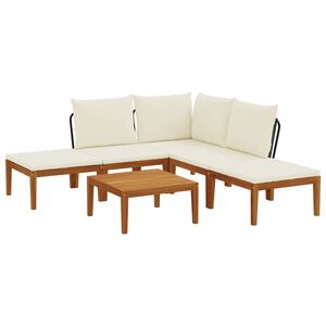 vidaXL 6 pcs Solid Acacia Wood & Rope Natural