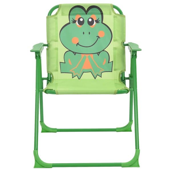 vidaXL 3 Piece Kids' Garden Bistro Set with Parasol Green