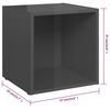 vidaXL 8 Piece TV Cabinet Set High Gloss Grey Engineered Wood