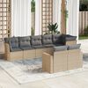 vidaXL 8 Piece Garden Sofa Set with Cushions Beige Poly Rattan