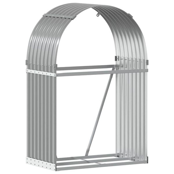 vidaXL Log Holder Light Grey 80x45x120 cm Galvanised Steel