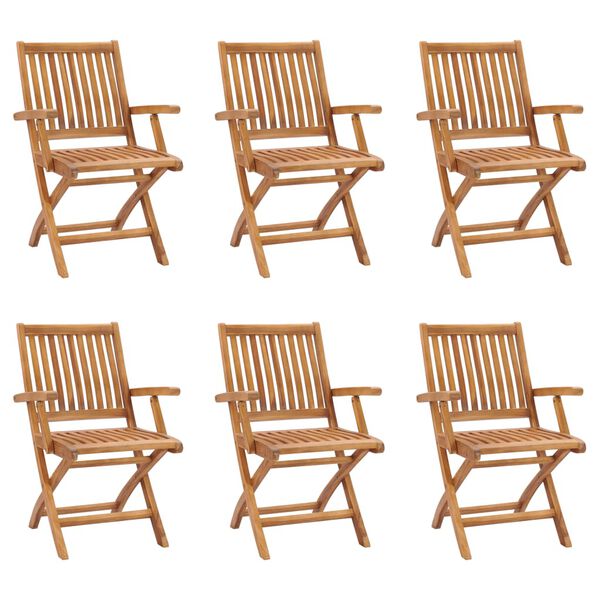 vidaXL 7 Piece Garden Dining Set Solid Teak Wood
