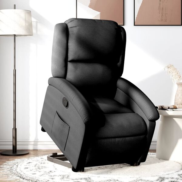 vidaXL Stand up Recliner Chair Black Fabric