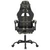 vidaXL Swivel Gaming Chair with Footrest Black&Camouflage Faux Leather