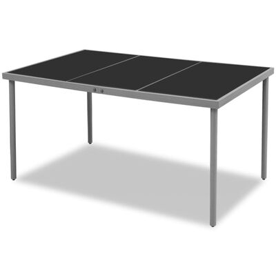 vidaXL Garden Table 150x90x74 cm Black Steel