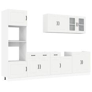vidaXL 7 Piece Kitchen Cabinet Set Kalmar White Engineered Wood