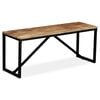 vidaXL Bench | Wood with Black Legs | Solid Mango Wood, Steel | Medium | Durable