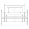vidaXL Metal Bed Frame without Mattress with Footboard White 107x203cm