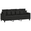 vidaXL 3 Piece Sofa Set with Cushions Black Fabric