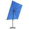 vidaXL Cantilever Garden Parasol with Steel Pole Azure Blue 250x250 cm